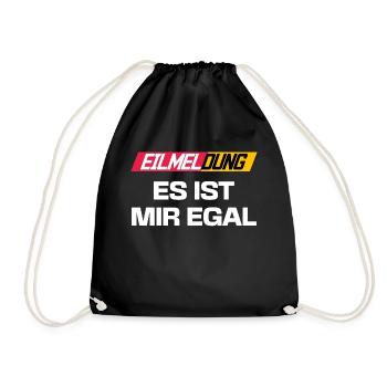 Chill Egal Statement Witzig Ist Mir Wurscht - Turnbeutel - Schwarz - Vorne