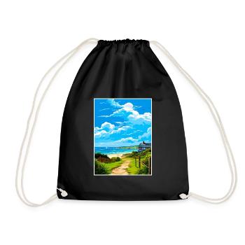 Polzeath Cornwall Vintage voyage affiche Souvenir - Sac de sport léger - noir - Devant