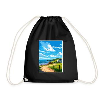Polzeath Cornwall Vintage voyage affiche Souvenir - Sac de sport léger - noir - Devant