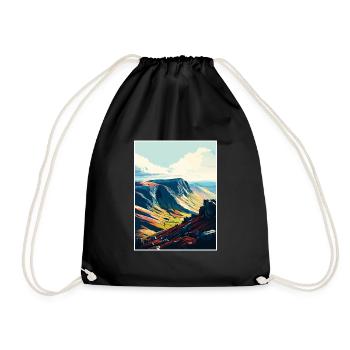 Helvellyn England Vintage Reiseposter Souvenir - Turnbeutel - Schwarz - Vorne