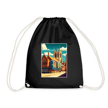 Kings Lynn England Vintage Reiseposter Souvenir - Turnbeutel - Schwarz - Vorne