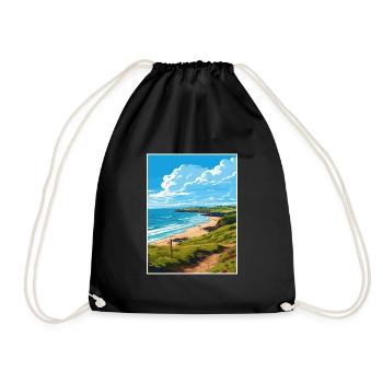 Polkerris Cornwall Vintage voyage affiche Souvenir - Sac de sport léger - noir - Devant