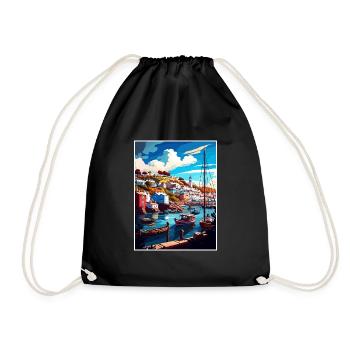 Brixham Angleterre Royaume-Uni Vintage voyage affiche Souvenir - Sac de sport léger - noir - Devant