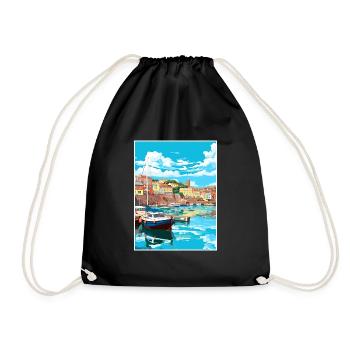 Brixham Angleterre Royaume-Uni Vintage voyage affiche Souvenir - Sac de sport léger - noir - Devant