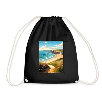 Daymer Bay Cornwall Vintage voyage affiche Souvenir - Sac de sport léger - noir - Devant
