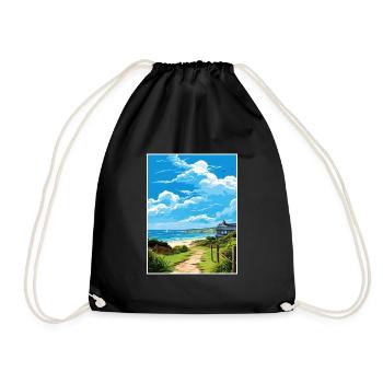 Porthleven Cornwall Vintage voyage affiche Souvenir - Sac de sport léger - noir - Devant