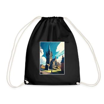 St Andrews Scotland Vintage Travel Poster Souvenir - Drawstring Bag - black - Front