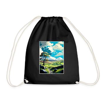 Wensleydale England Vintage Reiseposter Souvenir - Turnbeutel - Schwarz - Vorne