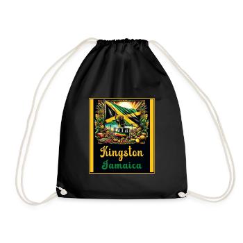 Jamaïque Kingston Reggae Design - Sac de sport léger - noir - Devant