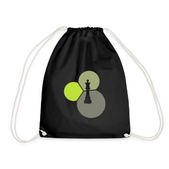 Checkmate Strategy Chessboard - Drawstring Bag - black - Front