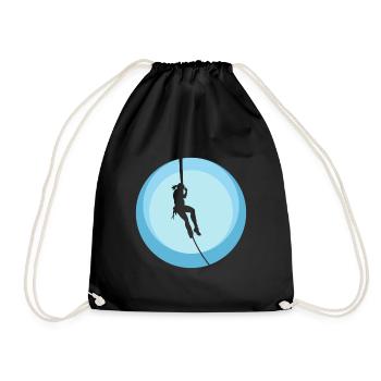 Climbing Climber Rope Climbing - Drawstring Bag - black - Front