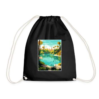 Rainbow Springs State Park Florida Travel Poster - Drawstring Bag - black - Front