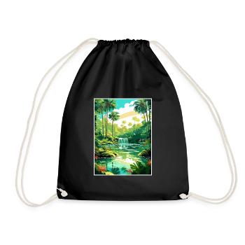 Rainbow Springs State Park Florida Travel Poster - Drawstring Bag - black - Front