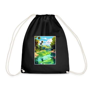 Rainbow Springs State Park Florida Travel Poster - Drawstring Bag - black - Front