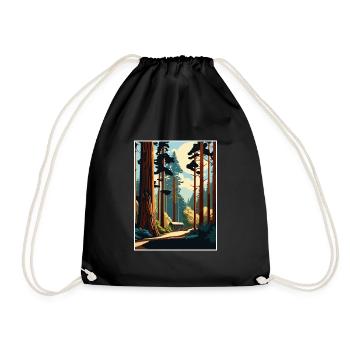 Muir Woods National Monument Kalifornien Souvenir - Turnbeutel - Schwarz - Vorne