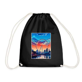 London Eye Vintage Voyage Affiche WPA Souvenir - Sac de sport léger - noir - Devant