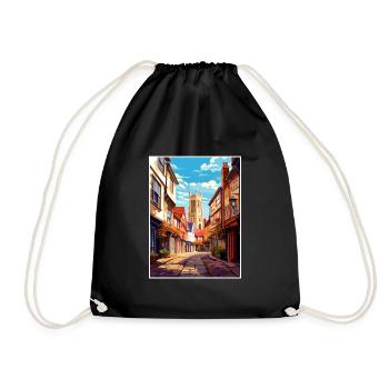 Canterbury Vintage Reiseposter WPA Souvenir - Turnbeutel - Schwarz - Vorne