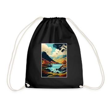 Lake District Vintage Reiseposter WPA Souvenir - Turnbeutel - Schwarz - Vorne