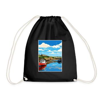Bude Cornwall Vintage Reiseposter WPA Souvenir - Turnbeutel - Schwarz - Vorne
