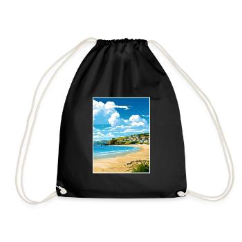 Porth Cornwall Vintage voyage affiche WPA Souvenir - Sac de sport léger - noir - Devant