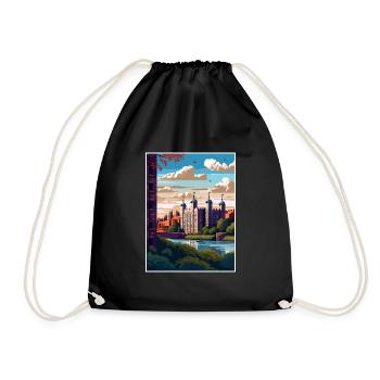 Tour De Londres Vintage Voyage Affiche WPA Souvenir - Sac de sport léger - noir - Devant