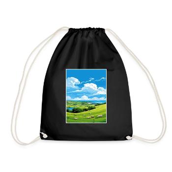 St Day Cornwall Vintage Travel Poster WPA Souvenir - Drawstring Bag - black - Front