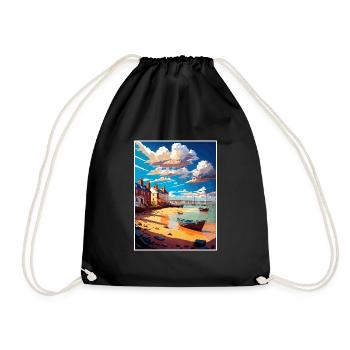 Exmouth England Vintage Reiseposter WPA Souvenir - Turnbeutel - Schwarz - Vorne