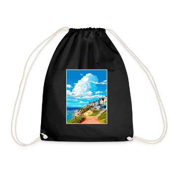 Newquay Cornwall Vintage voyage affiche Souvenir - Sac de sport léger - noir - Devant