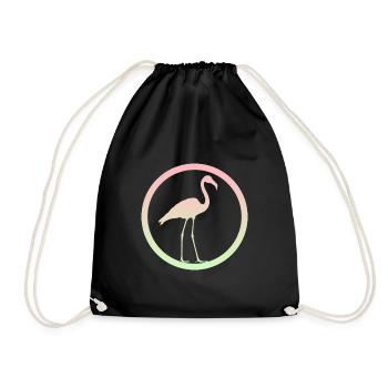 Waterfowl Flamingos Flamenco - Drawstring Bag - black - Front