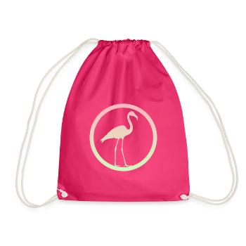 Wasservogel Flamingos Flamenco - Turnbeutel - Fuchsia - Vorne