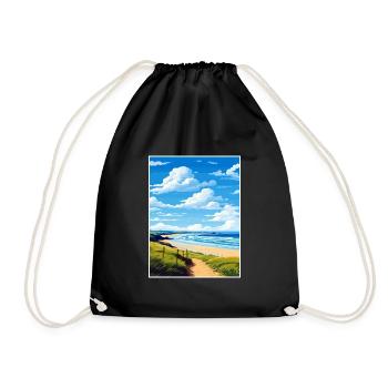 Polzeath Cornwall Vintage voyage affiche Souvenir - Sac de sport léger - noir - Devant