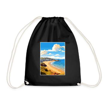 Penzance Cornwall Vintage voyage affiche Souvenir - Sac de sport léger - noir - Devant