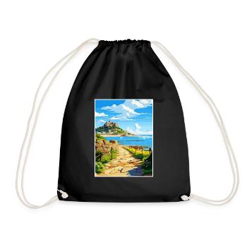 Marazion Cornwall Vintage voyage affiche Souvenir - Sac de sport léger - noir - Devant