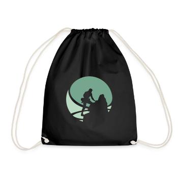 Rock Climbing Climbing Wall Rock Climbing - Drawstring Bag - black - Front