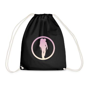 Backpacking Hikers - Drawstring Bag - black - Front