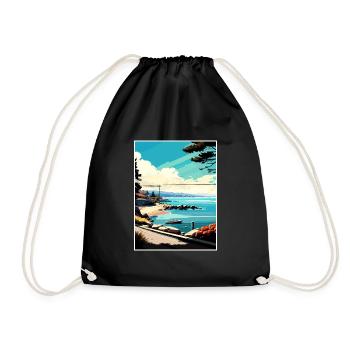 Monterey Bay Californie Vintage voyage affiche WPA - Sac de sport léger - noir - Devant