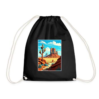 Monument Valley Arizona Vintage Reiseposter WPA - Turnbeutel - Schwarz - Vorne