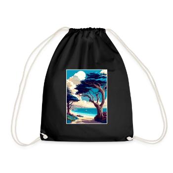 Monterey Bay Californie Vintage voyage affiche WPA - Sac de sport léger - noir - Devant