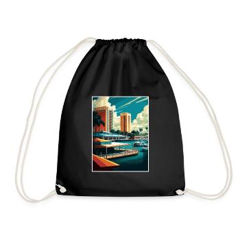 Fort Lauderdale Florida Vintage Reiseposter WPA - Turnbeutel - Schwarz - Vorne
