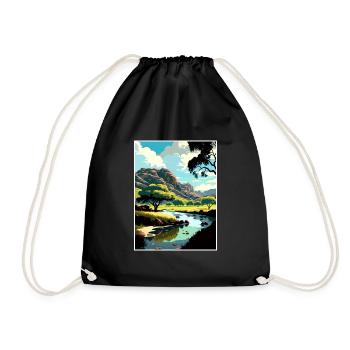 Malibu Creek Kalifornien Vintage Reiseposter WPA - Turnbeutel - Schwarz - Vorne