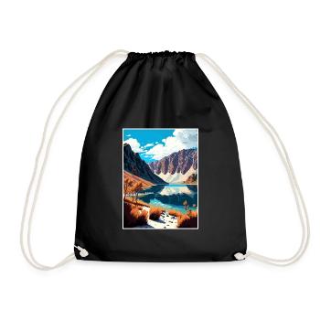 Convict Lake California Vintage Travel Poster WPA - Drawstring Bag - black - Front