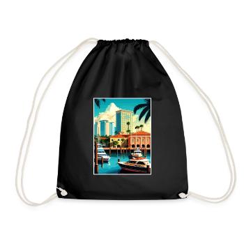Fort Lauderdale Florida Vintage Reiseposter WPA - Turnbeutel - Schwarz - Vorne