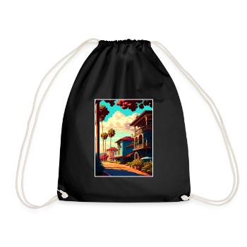 Santa Barbara Californie Vintage voyage affiche WPA - Sac de sport léger - noir - Devant