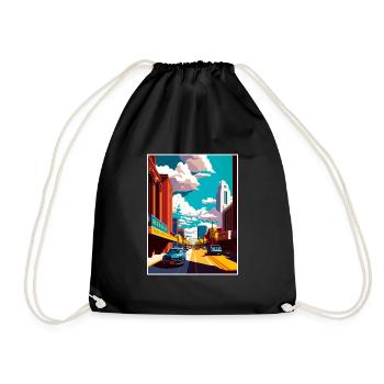 Rochester New York State Vintage Travel Poster WPA - Drawstring Bag - black - Front