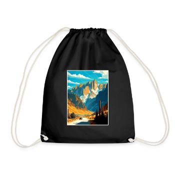 Mount Whitney California Vintage Travel Poster WPA - Drawstring Bag - black - Front