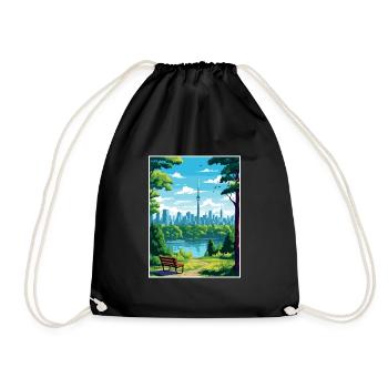 Toronto Canada décoration Vintage affiche de voyage - Sac de sport léger - noir - Devant