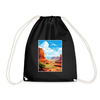 Canyonlands National Park Vintage Travel Poster - Drawstring Bag - black - Front