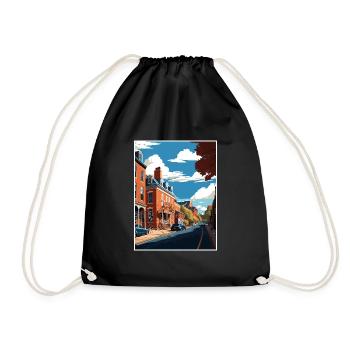 Phoenixville Pennsylvania Vintage Travel Poster - Drawstring Bag - black - Front