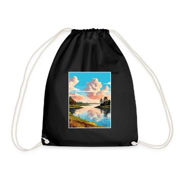 Toledo Bend Reservoir Texas Vintage Travel Poster - Drawstring Bag - black - Front