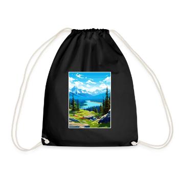 Jasper National Park Kanada Vintage Reiseposter - Turnbeutel - Schwarz - Vorne